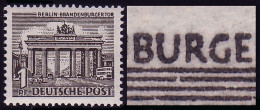 42XIII Berliner Bauten 1 Pf, PLF XIII [TM 5] ** - Linienbruch Unter Dem U - Errors & Oddities