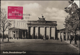 655 Brandenburger Tor 20 Pf Auf Maximumkarte Passender ESSt BERLIN 29.11.1958 - Cartas Máxima