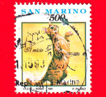 SAN MARINO - Usato - 1991 - Cose Gesti Ed Affetti Di Ogni Giorno - 1ª Emissione - Il Micio - Gatto - 500 - Used Stamps