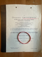 Douairiere Groverman Nee Maertens De Noordhout Croix Rouge Belgique *1867 Gand +1947 Langerbrugge Evergem Chateau Muide - Obituary Notices