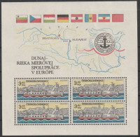 CSSR: 1982, Blockausgabe: Mi. Nr. 52, 125 Jahre Europäische Donaukommission.  **/MNH - Blocks & Kleinbögen