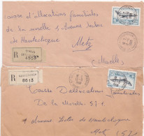 36932# LOT 9 LETTRES FRANCHISE PARTIELLE RECOMMANDE Obl 57 BEHREN LES FORBACH MOSELLE 1968 Pour METZ 57 - Storia Postale