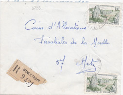 36933# LETTRE FRANCHISE PARTIELLE RECOMMANDE Obl BENESTROFF MOSELLE 1968 Pour METZ 57 - Storia Postale