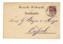 Postkarte Hofgeismar 1875 Nach Kassel, Buchdruckerei, Zigarren - Lettres & Documents