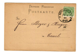 Postkarte Nordhausen, 1877 Nach Kassel, Papierhandlung - Briefe U. Dokumente