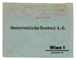 Freistempel Bremein: D.D.G. Hansa Nach Wien, Österr. Reederei, Dampfschifffahrt - Lettres & Documents