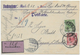 Nachnahme Postkarte Coburg 1899 Nach Engen - Cartas & Documentos