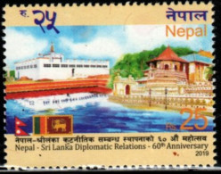 Nepal 2019 The 60th Anniversary Of Diplomatic Relations With Sri Lanka Stamp 1v MNH - Nepal