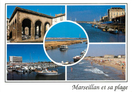 Marseillan Sur Le Bassin De Thau La Halle Le Port Sur L Etang Le Canal Du Midi 2(scan Recto-verso) MD2504 - Marseillan