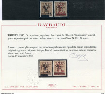 Trieste Occ. Jugoslava - Cent. 30 Tamburino Con Filigrana - Sonstige & Ohne Zuordnung