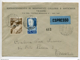 Trieste A Fiera Di Milano '51 Due Valori Su Busta Viaggiata - Mint/hinged
