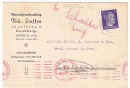 Allemagne - Troisième Reich - Carte Postale De 1942 - Oblit Luxembourg - Exp Vers Chênée - Avec Censure - Hitler - - Briefe U. Dokumente