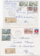 36934# LOT 2 LETTRES FRANCHISE PARTIELLE RECOMMANDE Obl 57 BERMERING MOSELLE 1967 1968 Pour METZ 57 - Briefe U. Dokumente