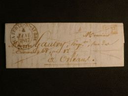 DN18  FRANCE   BELLE  LETTRE EN PORT PAYé 1847 PETIT BUREAU  LA FERTE ST AURIN  A ORLEANS     + AFF. INTERESSANT +++ - ...-1850 Prephilately