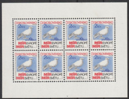 CSSR: 1983, Kleinbogen: Mi. Nr. 2720, 2 Kč H, Internationales Friedenstreffen, Prag. **/MNH - Blocks & Kleinbögen