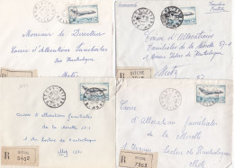 36936# LOT 19 LETTRES FRANCHISE PARTIELLE RECOMMANDE Obl BITCHE MOSELLE 1967 1968 Pour METZ 57 - Lettres & Documents