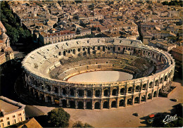 NIMES VUE AERIENNE Des Arenes Amphitheatre Romain 25(scan Recto-verso) MD2531 - Nîmes