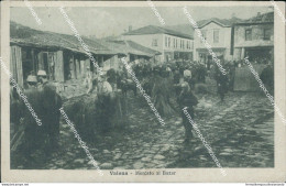 Bg649 Cartolina Valona Mercato Al Bazar Albania - Other & Unclassified