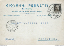 Cl198 Cartolina  Commerciale  Taranto Citta' 1937 - Taranto