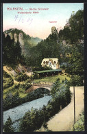 AK Hohnstein / Sa., Waltersdorfer Mühle Und Der Talwächter Im Polenztal  - Hohnstein (Saechs. Schweiz)