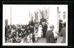 AK Blumenmädchen Auf Den Treppen Zur Kirche, Hochzeit Von Fürst Franz Josef II. Von Liechtenstein 1943  - Liechtenstein