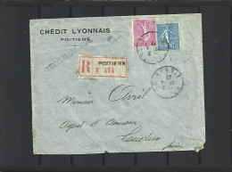 Crédit Lyonnais Posté à Poitiers En Reco - Storia Postale