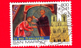 SAN MARINO - Usato - 1999 - Giubileo Del 2000 - Affresco E Cattedrale Di Reims - 800 L. - 0,41 - Gebruikt