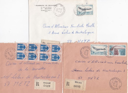 36939# LOT 7 LETTRES FRANCHISE PARTIELLE RECOMMANDE Obl 57 BOULANGE MOSELLE 1967 1968 Pour METZ 57 - Brieven En Documenten