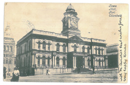 A 100 - 12078 PORT ELIZABETH, Town Hall - Old Postcard - Used - 1906 - Afrique Du Sud