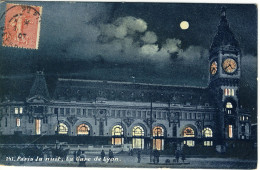 75 PARIS 12e - La Gare De Lyon (vue De Nuit) - Circulée 1907 - Pariser Métro, Bahnhöfe