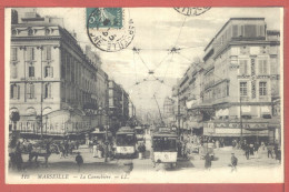 10749 / ⭐ ◉  MARSEILLE 13-Bouches Rhone LA CANNEBIERE Café RICHE Tramway  1909 Edition LEVY 115 - Canebière, Stadscentrum