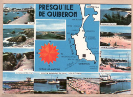 10668 / ⭐ ◉  Presqu'ile QUIBERON 56-Morbihan Carte Géographique Et Multivues Datée Du 12.08.1968 6 Edition ART JACK 929 - Quiberon