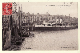 10963 / Carte Toilée DIEPPE Arrivée Du Steamer 10.08.1907 à SINEGRE Rue Audran Paris XIII CONRARD 24 Seine-Maritime  - Dieppe