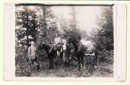 10619 ● ● Peu Commun Carte-Photo (2) Localisée PONTIVY Promenade Chevaux Membres Album Famille DECLAIR BRETAGNE - Pontivy