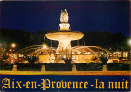 AIX EN PROVENCE Grande Fontaine Sur La Rotonde La Nuit 8(scan Recto-verso) MD2590 - Aix En Provence