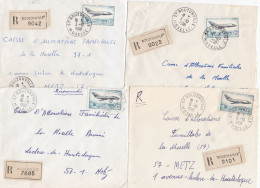 36942# LOT 17 LETTRES FRANCHISE PARTIELLE RECOMMANDE Obl BOUZONVILLE MOSELLE 1967 1968 Pour METZ 57 - Cartas & Documentos