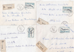 36945# LOT 7 LETTRES FRANCHISE PARTIELLE RECOMMANDE Obl CARLING MOSELLE 1967 1968 Pour METZ 57 - Covers & Documents