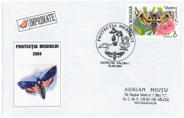 COV 34 - 378 BUTTERFLY, Romania - Cover - Used - 2004 - Covers & Documents