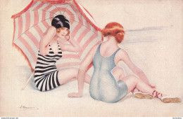 SUZANNE  MEUNIER LES PARISIENNES A LA MER   FEMMES MAILLOTS DE BAIN SERIE 74 N°7 - Meunier, S.