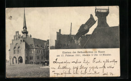 AK Nauen / Haveland, Einsturz Des Rathausturmes Am 17. Februar 1911, Abends 5 Uhr U. 12 Minuten  - Nauen