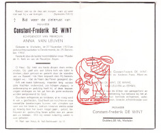 DP Constant Frederik De Wint 39j. ° Wichelen 1923 † Dendermonde 1962 X Anna Van Leuven // De Winne Eeman - Images Religieuses