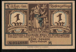 Notgeld Lähn Im Riesengebirge, 1 Mark, Blick Auf Das Sanatorium  - [11] Local Banknote Issues