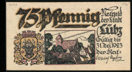 Notgeld Lübz, 75 Pfennig, Heimatgedicht Von Paul Warneke  - [11] Emissioni Locali