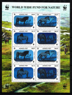 Mongolei 3126-3129 Postfrisch Als Zd-Bogen, Pferde, WWF, Hologramm #IG334 - Altri & Non Classificati