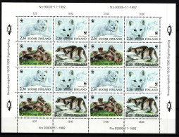 Finnland 830-833 Postfrisch Als ZD-Bogen, Füchse, WWF #IG323 - Autres & Non Classés