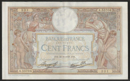 Billet 100 Francs Luc Olivier Merson -  30-9-1937 - N°  A.55704  -  331 - Très Bon état - 100 F 1908-1939 ''Luc Olivier Merson''