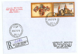 NCP 23 - 2282-a HUNIAD CASTLE, Romania - Registered, Stamp With Vigniette - 2012 - Brieven En Documenten