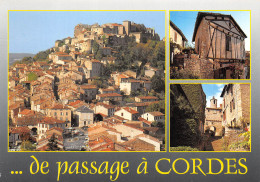 De Passage à CORDES SUR CIEL  Village Cathare Multivue Générale   8 (scan Recto Verso)ME2643TER - Cordes
