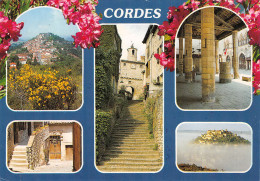 CORDES SUR CIEL  CITE MEDIEVALE  Multivue Du Village Cathare 28 (scan Recto Verso)ME2643TER - Cordes