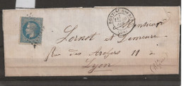 N 29A Sur Lettre Variété Double Menton - 1849-1876: Klassieke Periode